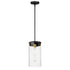 Maxim Pinn Single Pendant in Black / Satin Brass Finish Model: 12408CLBKSBR