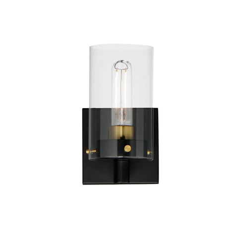 Maxim Pinn Wall Sconce in Black / Satin Brass Finish Model: 12401CLBKSBR