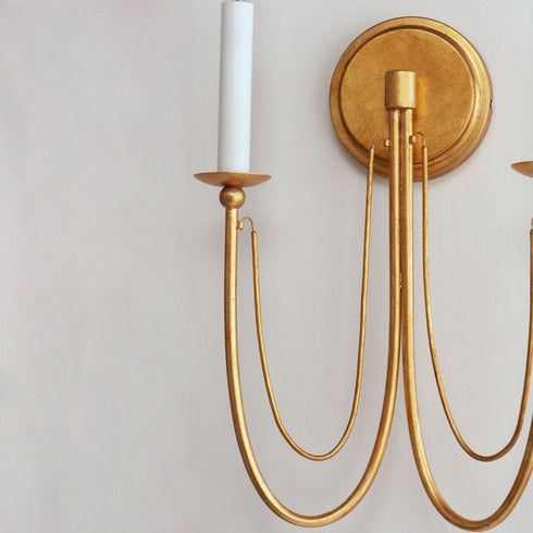 Maxim Plumette Wall Sconce in Gold Leaf Finish Model: 12161GL