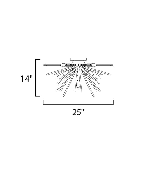 Maxim Polaris Flush Mount in Satin Brass Finish Model: 28660CLSBR