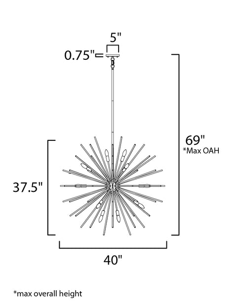 Maxim Polaris Multi Light Pendant in Satin Brass Finish Model: 28666CLSBR