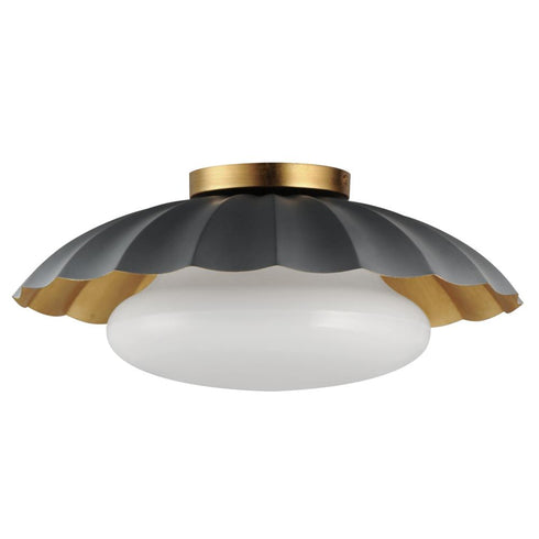Maxim Primrose Flush Mount in Black / Gold Leaf Finish Model: 18059BKGL