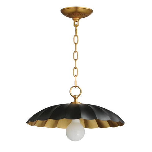 Maxim Primrose Single Pendant in Black / Gold Leaf Finish Model: 18055BKGL