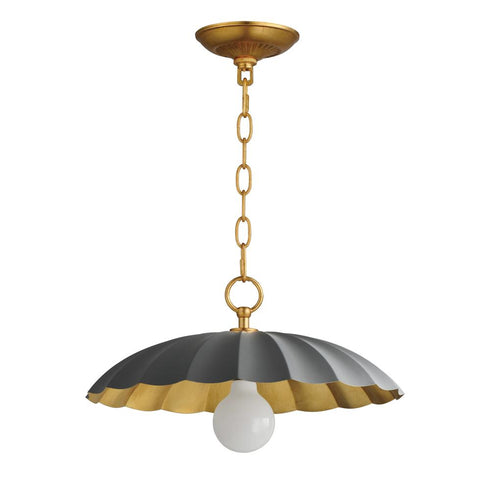 Maxim Primrose Single Pendant in Black / Gold Leaf Finish Model: 18055BKGL