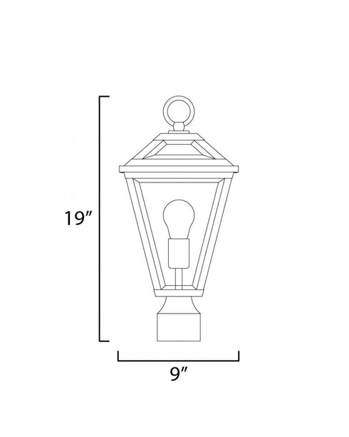 Maxim Prism Outdoor Post Lantern in Black Finish Model: 30568CLBK