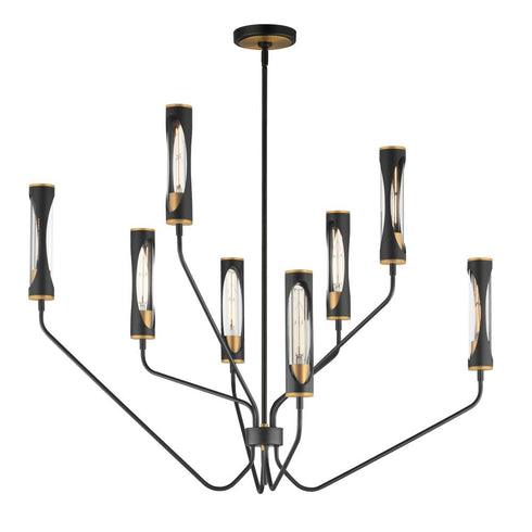 Maxim Regent Multi Tier Chandelier in Black / Antique Brass Finish Model: 16178CLBKAB