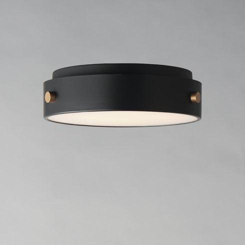 Maxim Rivet Outdoor Flush Mount in Black / Antique Brass Finish Model: 42129BKAB