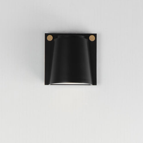 Maxim Rivet Outdoor Wall Mount in Black / Antique Brass Finish Model: 42120BKAB
