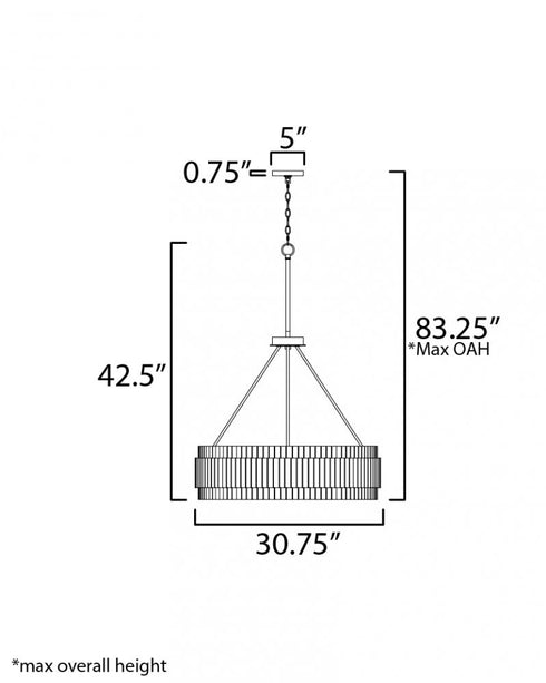 Maxim Satori Chandelier in Ecru Finish Model: 14456WWTEC