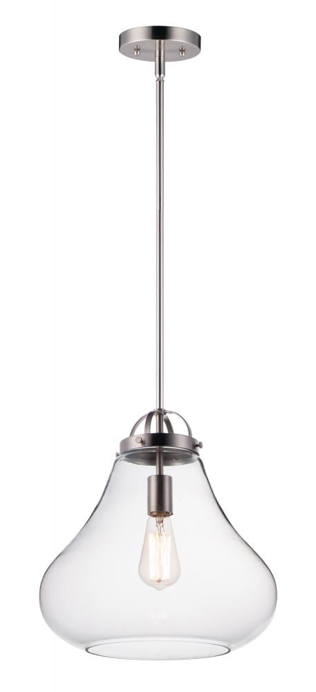 Maxim Stella Single Pendant in Satin Nickel Finish Model: 10093CLSN