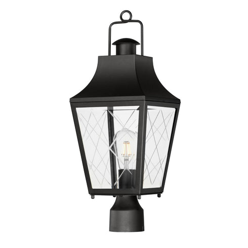 Maxim Storybook Outdoor Post Lantern in Black Finish Model: 30360CLBK