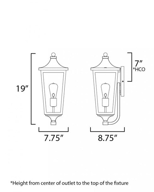 Maxim Sutton Place VX Outdoor Wall Mount in Black Finish Model: 40233CLBK