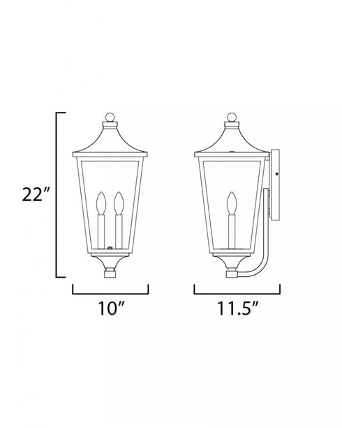 Maxim Sutton Place VX Outdoor Wall Mount in Black Finish Model: 40235CLBK