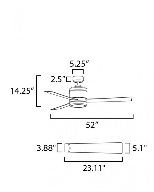 Maxim Tanker Indoor Ceiling Fan in Satin Nickel Finish Model: 88805SN