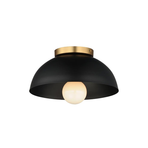 Maxim Thelonious Flush Mount in Black / Natural Aged Brass Finish Model: 10020BKNAB