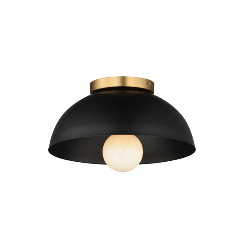 Maxim Thelonious Flush Mount in Black / Natural Aged Brass Finish Model: 10020BKNAB