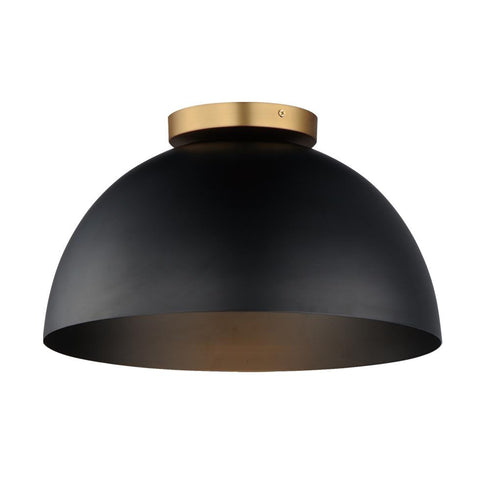 Maxim Thelonious Flush Mount in Black / Natural Aged Brass Finish Model: 10029BKNAB