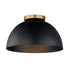 Maxim Thelonious Flush Mount in Black / Natural Aged Brass Finish Model: 10029BKNAB