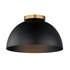 Maxim Thelonious Flush Mount in Black / Natural Aged Brass Finish Model: 10029BKNAB