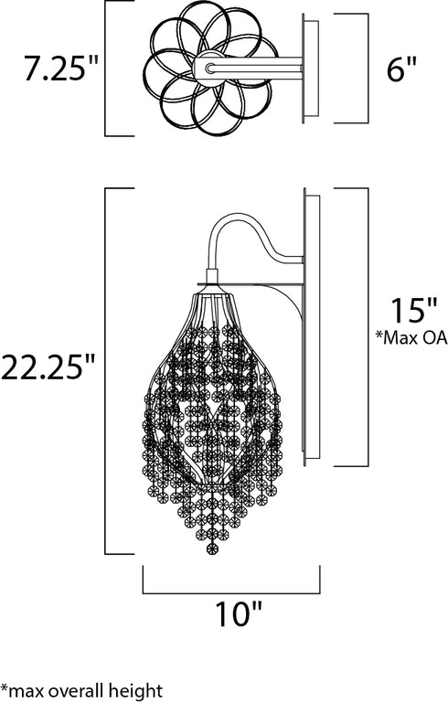 Maxim Twirl Wall Sconce in Oil Rubbed Bronze Finish Model: 22001CGOI