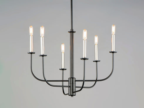 Maxim Wesley Chandelier in Black Satin Nickel Finish Model: 10326BKSN