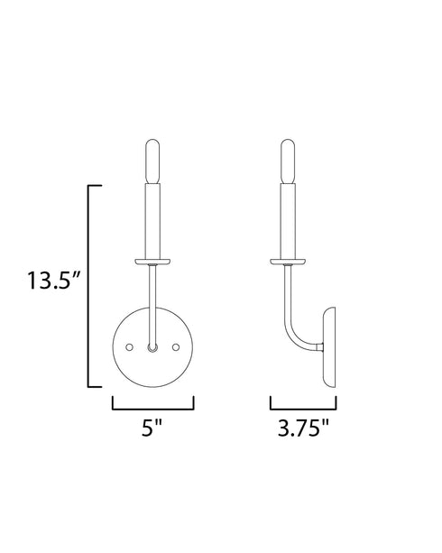 Maxim Wesley Wall Sconce in Satin Brass Finish Model: 10321SBR