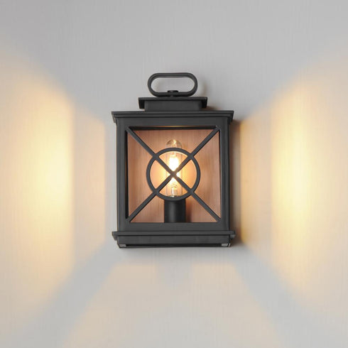 Maxim Yorktown VX Outdoor Wall Mount in Black/Aged Copper Finish Model: 40802CLACPBK