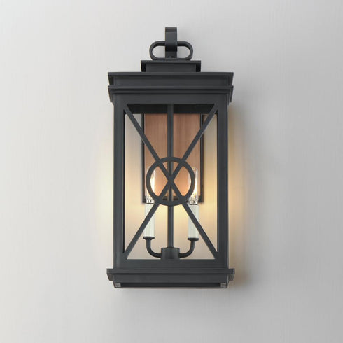 Maxim Yorktown VX Outdoor Wall Mount in Black/Aged Copper Finish Model: 40806CLACPBK