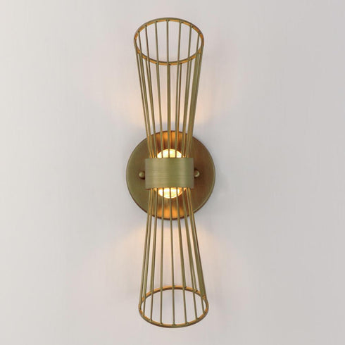 Maxim Zeta Wall Sconce in Natural Aged Brass Finish Model: 24171NAB