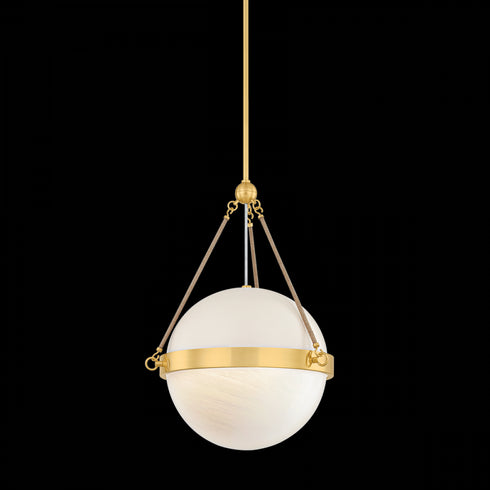Mitzi ABBIE Pendant in Aged Brass / Soft Bisque Finish Model: H1040701-AGB/SBQ