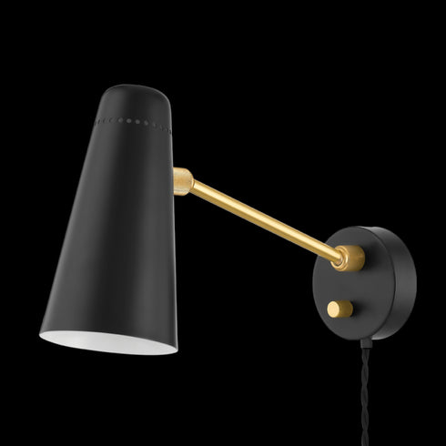 Mitzi Alex 1 Light Portable Wall Sconce Model: HL598201-AGB/SGR