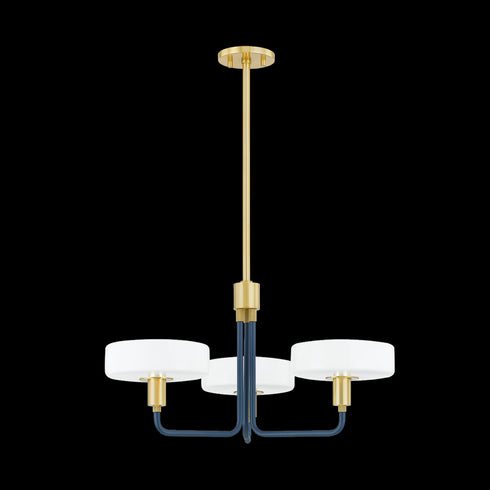 Mitzi Aston Chandelier in Aged Brass/Slate Blue Finish Model: H886803-AGB/SBL