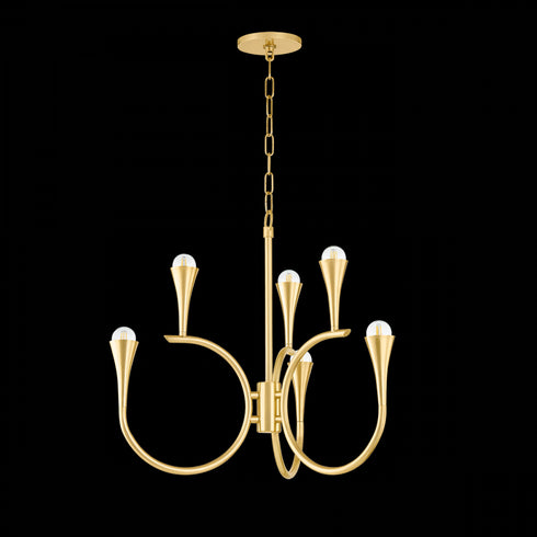 Mitzi Aviana Chandelier in Aged Brass Finish Model: H929806-AGB