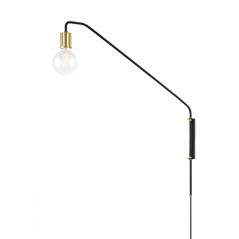 Mitzi Becca 1 Light Portable Wall Sconce Model: HL566201-PN/SBK