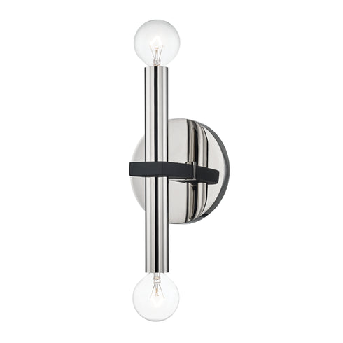 Mitzi Colette 2 Light Wall Sconce Model: H296102-PN/BK