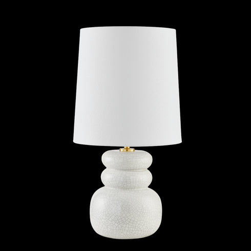 Mitzi Corinne Table Lamp in Aged Brass/Ceramic Peignoir Crackle Finish Model: HL889201-AGB/CPC