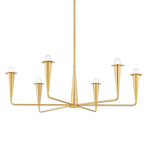 Mitzi Danna Chandelier in Aged Brass Finish Model: H791806-AGB