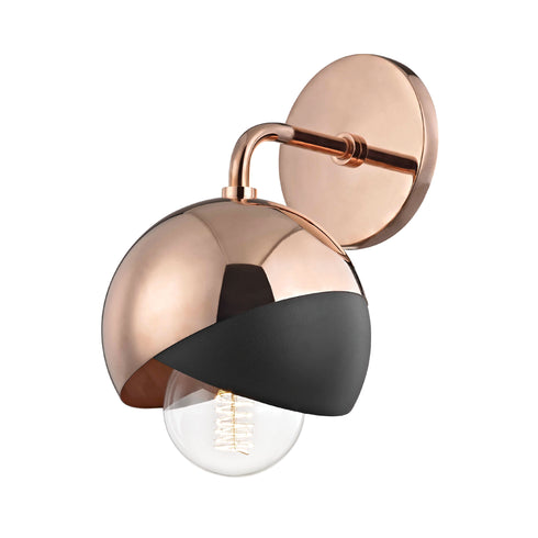 Mitzi Emma Wall Sconce in Polished Nickel Black Finish Model: H168101-PN/BK