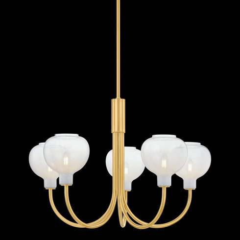 Mitzi ESTELLE Chandelier in Aged Brass Finish Model: H990805-AGB