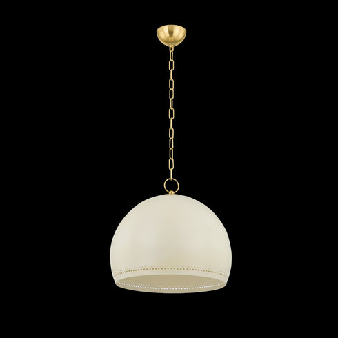 Mitzi Etna Pendant in Aged Brass/Soft Cream Finish Model: H834701L-AGB/SCR