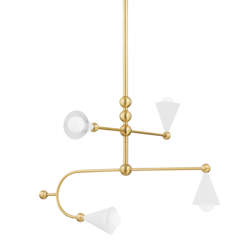 Mitzi Hikari 4 Light Chandelier Model: H681804-AGB/SWH