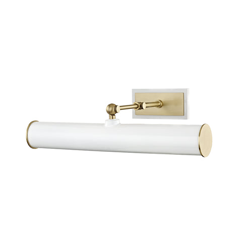 Mitzi Holly Plug in Picture Light in Aged Brass / Soft Off White Finish Model: HL263202-AGB/WH
