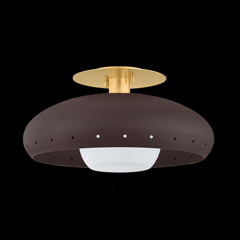 Mitzi KIMBER Flush Mount in Aged Brass / Textured Bronze with Highlight Finish Model: H1015501-VGL/TBZH