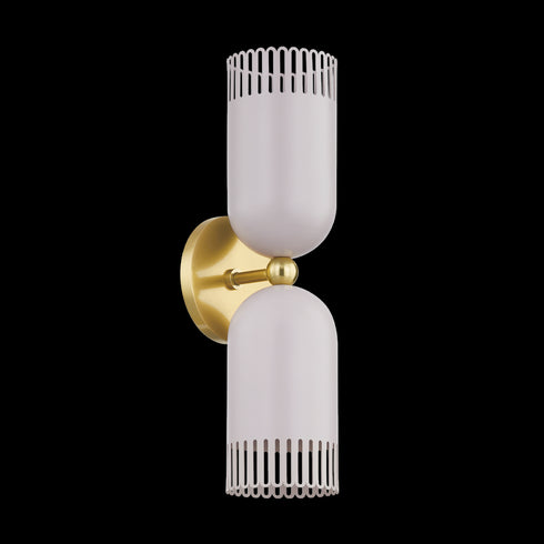 Mitzi Liba Wall Sconce in Aged Brass/Soft Peignoir Finish Model: H884102-AGB/SPG