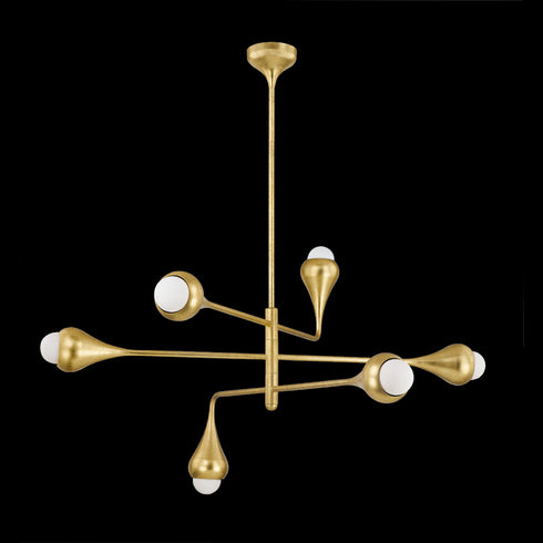 Mitzi Luciel Chandelier in Vintage Gold Leaf Finish Model: H850806-VGL
