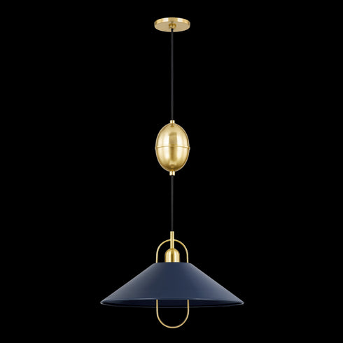 Mitzi Mariel Pendant in Aged Brass/Soft Navy Finish Model: H866701-AGB/SNY
