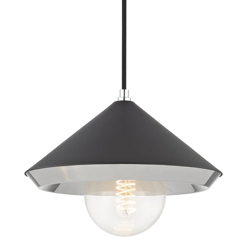 Mitzi Marnie Pendant in Polished Nickel / Black Finish Model: H139701L-PN/BK