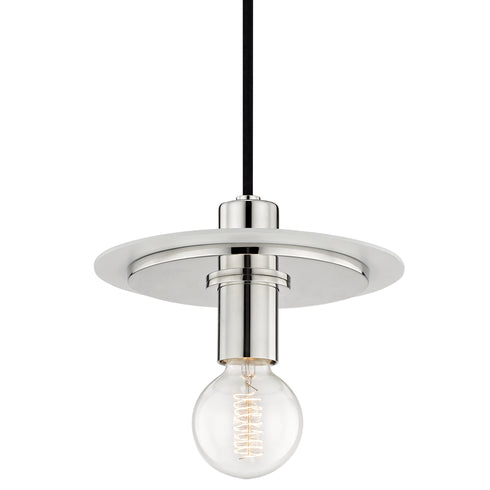 Mitzi Milo Pendant in Polished Nickel / White Finish Model: H137701S-PN/WH