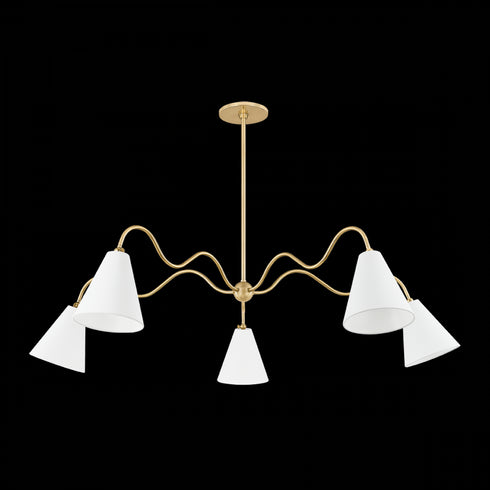 Mitzi Onda Chandelier in Aged Brass Finish Model: H699805-AGB