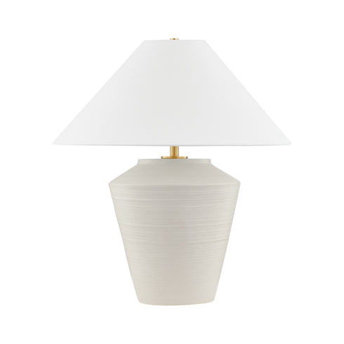 Mitzi Rachie Table Lamp in Aged Brass / Ceramic Whitewash Terracotta Finish Model: HL827201-AGB/CWT